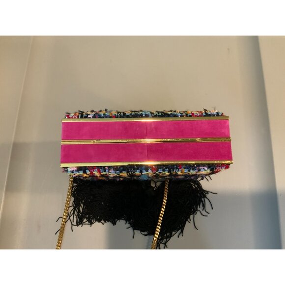 Alessandra Rich Multicolored Tweed Tassel Crossbody Mini Bag - Picture 8 of 10
